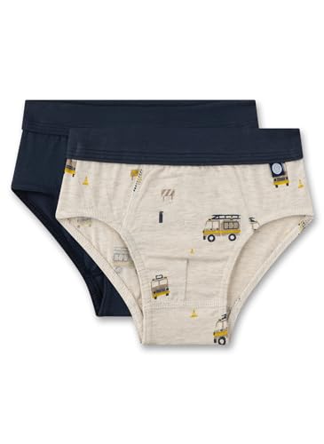 Sanetta Jungen-Slips (Doppelpack) Beige | Hochwertige und nachhaltige Unterhose für Jungen aus Baumwolle. Inhalt: 2er Set Unterwäsche für Jungen 080 von Sanetta