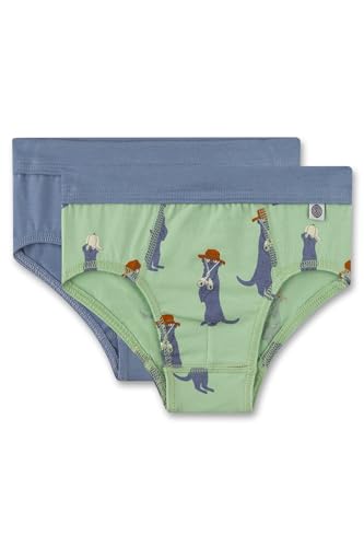 Sanetta Jungen-Slips (Doppelpack) grün & blau | Hochwertige und nachhaltige Unterhose für Jungen aus Baumwoll-Mix. Inhalt: 2er Set Unterwäsche für Jungen 092 von Sanetta