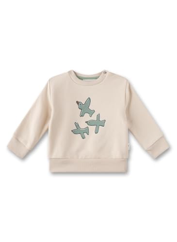 Sanetta Jungen-Sweatshirt Beige | Hochwertiges und gemütliches Sweatshirt aus Bio-Baumwolle Jungen. Sweatshirt mit Vogel-Motiv | Baby Bekleidung von Sanetta