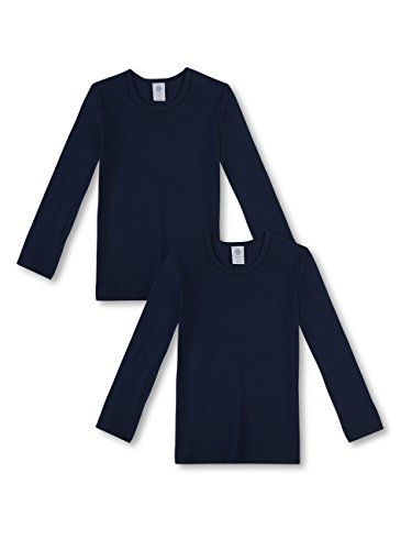 Sanetta Jungen T-Shirt Langarm im Doppelpack aus Bio-Baumwolle - Made in Europe - Neptun (50226), 140 von Sanetta