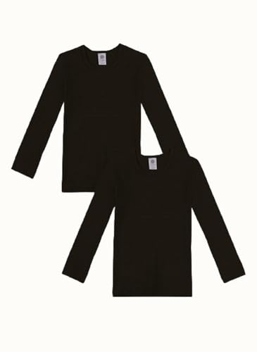 Sanetta Jungen T-Shirt Langarm im Doppelpack aus Bio-Baumwolle - Made in Europe - Schwarz (10015), 164 von Sanetta