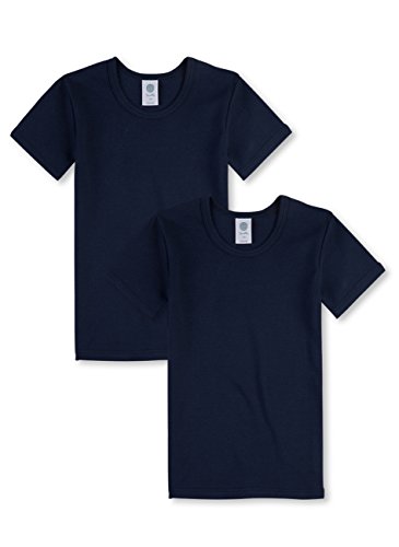 Sanetta Jungen T-Shirt halbarm im Doppelpack aus Bio-Baumwolle - Made in Europe - Neptun (50226), 128 von Sanetta