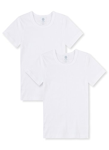 Sanetta Jungen T-Shirt halbarm im Doppelpack aus Bio-Baumwolle - Made in Europe - weiß (01), 152 von Sanetta