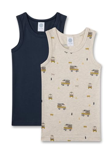 Sanetta Jungen-Unterhemd (Doppelpack) Beige | Hochwertiges und nachhaltiges Unterhemd für Jungen aus Baumwolle. Inhalt: 2er Set Unterwäsche für Jungen 104 von Sanetta