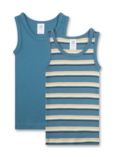 Sanetta Jungen-Unterhemd (Doppelpack) Blau | Hochwertiges und nachhaltiges Unterhemd für Jungen aus Bio-Baumwolle. Inhalt: 2er Set Unterwäsche für Jungen 092 von Sanetta