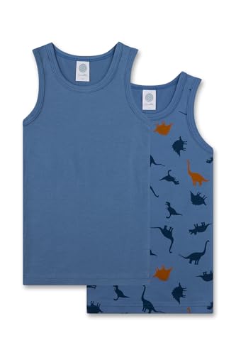 Sanetta Jungen-Unterhemd (Doppelpack) blau | Hochwertiges und nachhaltiges Unterhemd für Jungen aus Baumwoll-Mix. Inhalt: 2er Set Unterwäsche für Jungen 128 von Sanetta