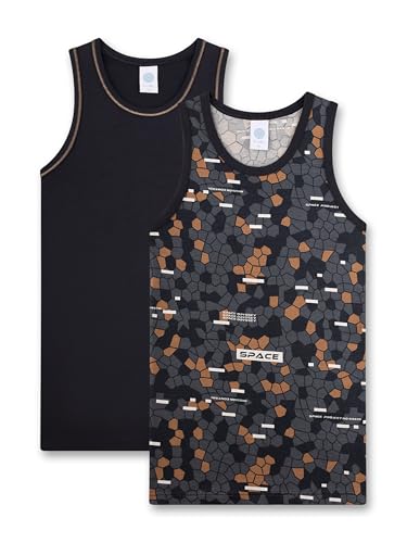 Sanetta Jungen-Unterhemd (Doppelpack) dunkelblau Weltraum | Hochwertiges und nachhaltiges Unterhemd für Jungen aus Baumwoll-Mix. von Sanetta