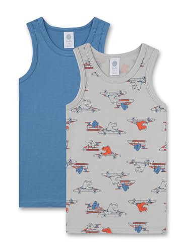 Sanetta Jungen 336783 Unterhemd, Light Grey, 104 EU von Sanetta