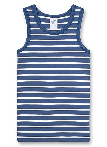 Sanetta Jungen-Unterhemd Blau Ringel | Hochwertiges und nachhaltiges Unterhemd für Jungen aus Baumwolle. Unterwäsche für Jungen 140 von Sanetta