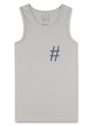 Sanetta Jungen-Unterhemd Grau | Hochwertiges und nachhaltiges Unterhemd für Jungen aus Baumwoll-Mix. Unterhemd mit Printmotiv | Unterwäsche für Jungen von Sanetta
