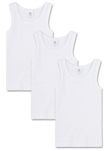 Sanetta Jungen Unterhemd im 3er Pack 333735 - Made in Europe - Bio-Baumwolle (Weiß, 176) von Sanetta