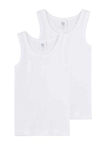 Sanetta Jungen Unterhemd im Doppelpack aus Bio-Baumwolle - Made in Europe - weiß (01), 104 von Sanetta