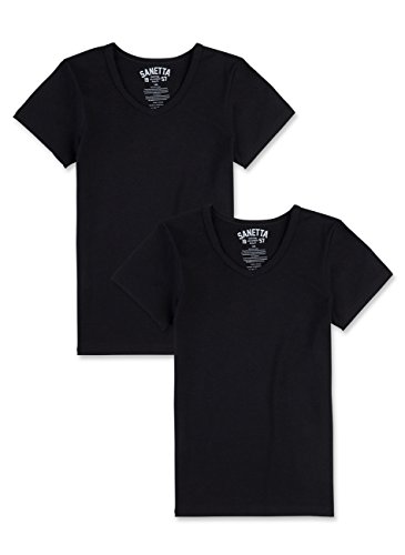 Sanetta Jungen Unterhemd im Doppelpack - super Black (10015), 188 von Sanetta