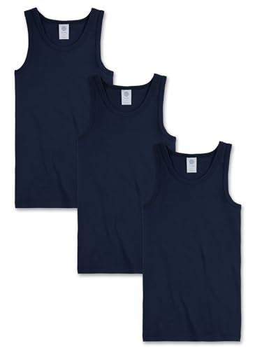 Sanetta Jungen-Unterhemd (Dreierpack) | Hochwertiges und nachhaltiges Unterhemd für Jungen aus Bio-Baumwolle. Inhalt: 3er Set Unterwäsche für Jungen 140 von Sanetta
