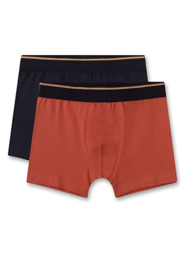 Sanetta Jungen-Unterhose Rot| Hochwertige und nachhaltige Unterhose für Jungen aus Baumwoll-Mix. Shorts mit Webbund | Inhalt: 2er Set Unterwäsche für Jungen von Sanetta