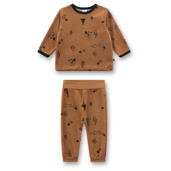 Sanetta - Kid's Pyjama Long AOP 22185 - Schlafanzug Gr 74 braun von Sanetta