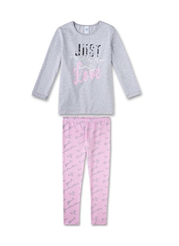 Sanetta Mädchen 243665 Zweiteiliger Schlafanzug, Grau (hellgrau Melange 1646), 140 von Sanetta