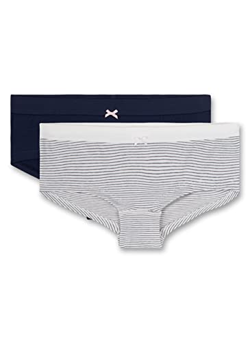 Sanetta Mädchen-Cutbrief (Doppelpack) Off-White und Dunkelblau | Hochwertige Pantys für Mädchen. | Inhalt: 2er-Set Unterwäsche für Mädchen 140 von Sanetta