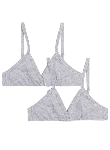 Sanetta Mädchen BH - Sport Bra im Doppelpack, Grau (grau Melange 1646), 140 von Sanetta