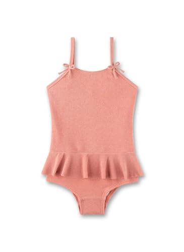 Sanetta Mädchen-Badeanzug Rosa| Bequemer und praktischer Badeanzug aus Polyamid-Mix für Mädchen. Glitzernder Badeanzug mit Spaghettiträgern und Rüsche |Bademode für Kinder von Sanetta