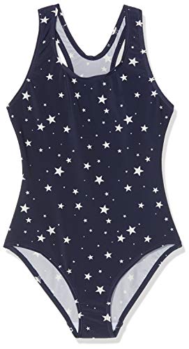 Sanetta Mädchen zwempak Badeanzug, Blau (Blueprint 50209), 128 EU von Sanetta