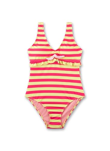 Sanetta Mädchen-Badeanzug gelb Streifen | Bequemer und praktischer Badeanzug aus recyceltem Polyester-Mix für Mädchen. Bademode für Kinder von Sanetta