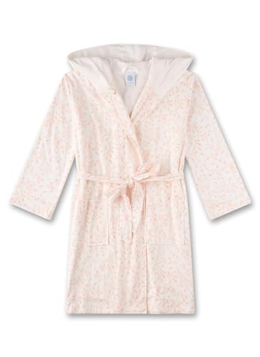 Sanetta Mädchen-Bademantel Beige | Hochwertiger und kuscheliger Bademantel aus Baumwoll-Mix für Mädchen. Bademantel mit Kapuze & Gürtel und Kolibri-Allover| Bademantel für Mädchen von Sanetta