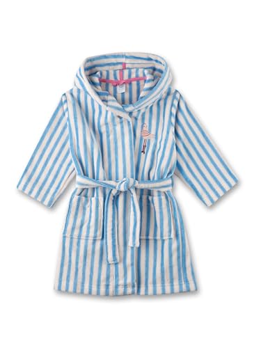 Sanetta Mädchen-Bademantel Blau gestreift | Hochwertiger und kuscheliger Bademantel aus Frottee für Mädchen. Bademantel für Mädchen 140 von Sanetta