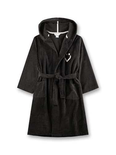 Sanetta Mädchen-Bademantel Grün | Hochwertiger und kuscheliger Bademantel aus Frottee für Mädchen. Smiley-Bademantel mit Kapuze & Gürtel | Bademantel für Mädchen von Sanetta