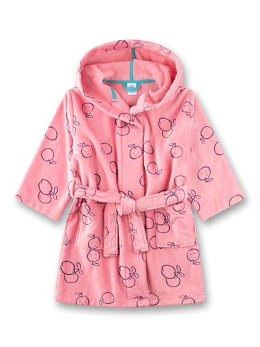 Sanetta Mädchen-Bademantel Rosa | Hochwertiger und kuscheliger Bademantel aus Frottee für Mädchen. Pflaumen-Bademantel mit Kapuze & Gürtel | Bademantel für Mädchen von Sanetta