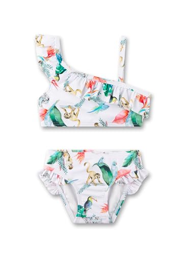 Sanetta Mädchen-Bikini Off-White asymmetrisch | Bequemer und anschmiegsamer Bikini aus Polyamid-Mix für Mädchen. Bademode für Kinder von Sanetta
