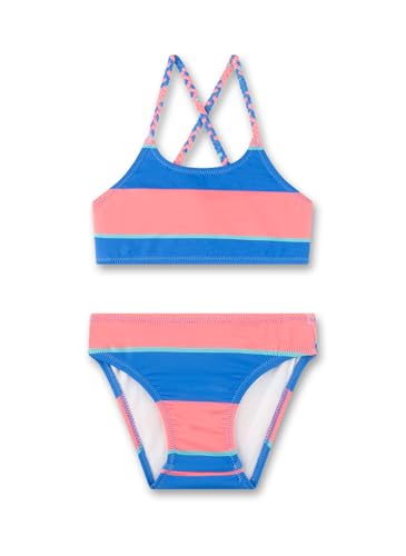 Sanetta Mädchen-Bikini blau gestreift | Bequemer und anschmiegsamer Bikini aus recyceltem Polyester-Mix für Mädchen. Bademode für Kinder von Sanetta