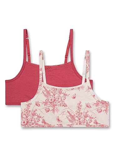 Sanetta Mädchen-Bustier (Doppelpack) Off-White und Rosa | Bequemes und angenehmes Bustier für Mädchen aus Baumwoll-Modal Mix. Inhalt: 2er Set Mädchen Bustier 164 von Sanetta