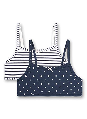 Sanetta Mädchen Bustier im Doppelpack blau Sport-BH, Nordic Blue, 140 von Sanetta