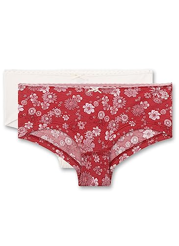 Sanetta Mädchen Cutbrief (Doppelpack) Rot und Off-White 128 von Sanetta