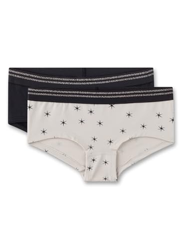 Sanetta Mädchen-Cutbriefs (Doppelpack) Off-White & Dunkelgrau | Hochwertige und nachhaltige Unterhose für Mädchen aus Baumwolle. Inhalt: 2er Set Unterwäsche für Mädchen 152 von Sanetta