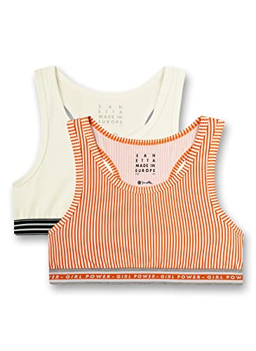 Sanetta Mädchen Doppelpack Bustier orange Sport-BH, Mandarin, 140 (2er Pack) von Sanetta