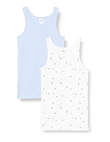 Sanetta Mädchen Singlet i dobbeltpakke Unterhemd, Blau (Blue Sky 50318), 116 EU von s.Oliver