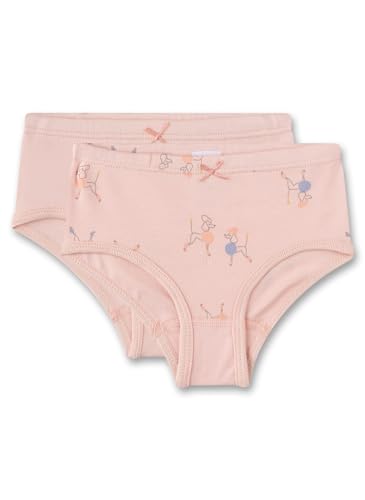 Sanetta Mädchen-Hipslip (Doppelpack) Rosa & Rosa mit Pudeln | Hochwertige und nachhaltige Unterhose für Mädchen aus Bio-Baumwolle. Inhalt: 2er Set Unterwäsche für Mädchen 080 von Sanetta