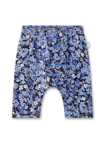 Sanetta Mädchen-Hose Blau | Praktische und Bequeme Web-Hose aus Viskose für Mädchen. Gefütterte Hose mit elastischem Bund und Mille Fleur-Allover | Baby Bekleidung von Sanetta