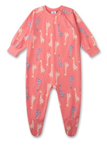 Sanetta Baby-Strampler rosa Giraffe | Praktischer und bequemer Strampler aus Bio-Baumwolle für Mädchen. Baby Overall von Sanetta