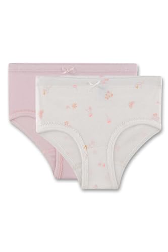 Sanetta Mädchen-Rioslip (Doppelpack) Off-White & rosa | Hochwertige und nachhaltige Unterhose für Mädchen aus Baumwolle. Inhalt: 2er Set Unterwäsche für Mädchen 128 von Sanetta