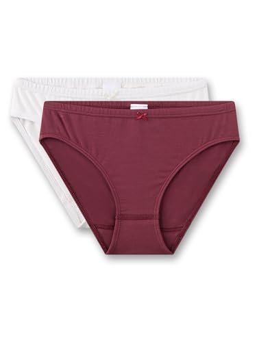 Sanetta Mädchen-Rioslip (Doppelpack) dunkelrot & weiß | Hochwertige und nachhaltige Unterhose für Mädchen aus Baumwoll-Mix. von Sanetta