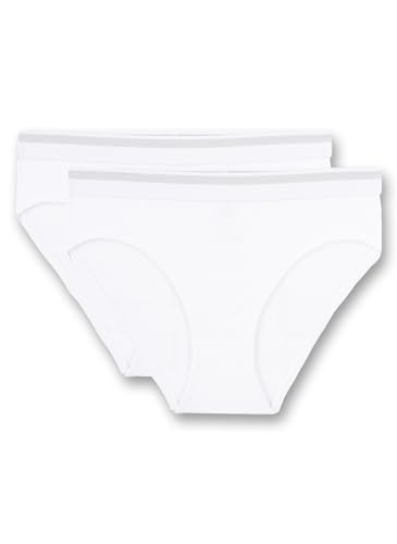 Sanetta Mädchen-Rioslip (Doppelpack) Weiß | Hochwertige und nachhaltige Unterhose für Mädchen aus Baumwolle. Inhalt: 2er Set Unterwäsche für Mädchen 128 von Sanetta