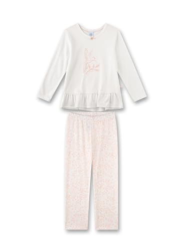 Sanetta Mädchen-Schlafanzug Beige | Hochwertiger und bequemer Schlafanzug aus Baumwoll-Modal-Mix für Mädchen. Langarm Schlafanzug mit Kolibri-Motiv | Pyjamaset für Mädchen von Sanetta