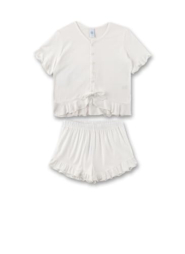 Sanetta Mädchen 245642 Schlafanzug Kurz, White Pebble, 140 EU von Sanetta