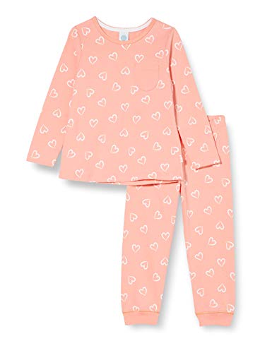 Sanetta Mädchen Schlafanzug Peach Mädchenhafter rosa Pyjama kreativen Herzchen-Allover, 104 von Sanetta