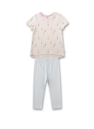 Sanetta Mädchen-Schlafanzug Rosa | Hochwertiger und bequemer Schlafanzug aus Bio-Baumwolle für Mädchen. Kurzarm Schlafanzug mit Möwenprint | Pyjamaset für Mädchen von Sanetta
