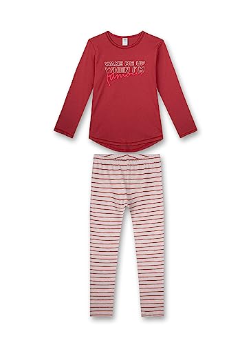 Sanetta Mädchen-Schlafanzug Rot | Bequemer Schlafanzug für Mädchen lang. | Pyjamaset Größe 128 von Sanetta