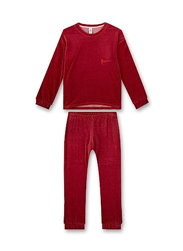 Sanetta Mädchen-Schlafanzug Rot aus Nicki | Bequemer Schlafanzug für Mädchen lang. | Pyjamaset Größe 128 von Sanetta